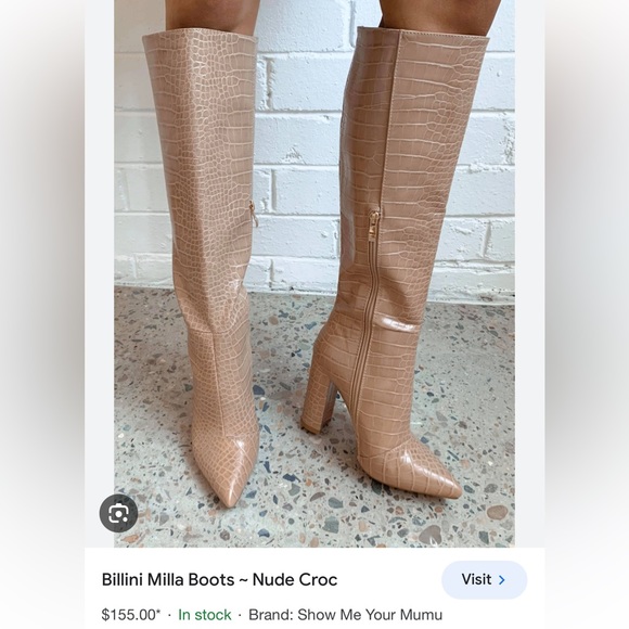 Billini Mila nude croc boot size 9 - Picture 4 of 6